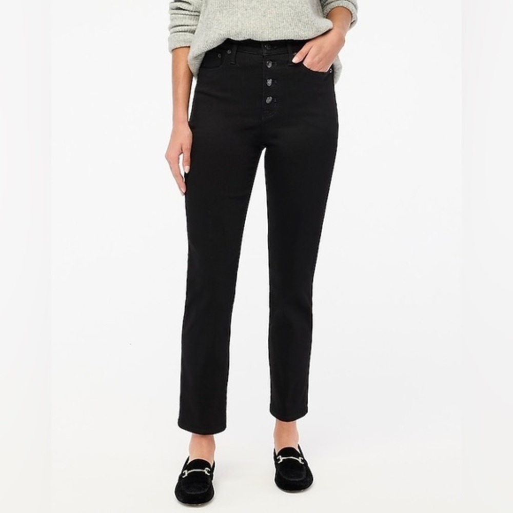 NWT J. Crew Factory High-rise stovepipe jean in signature stretch+ black SZ 27